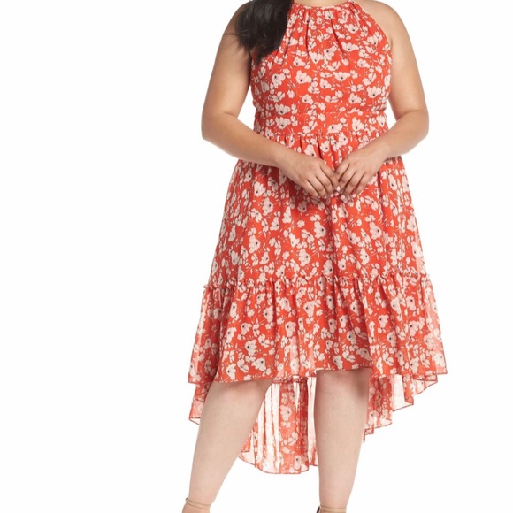 Eliza J Ruffle Hem Halter Neck Chiffon Dress - Picture 2 of 4